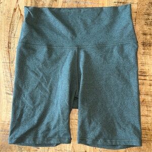 Women's High-Waisted Olive Green Biker Shorts